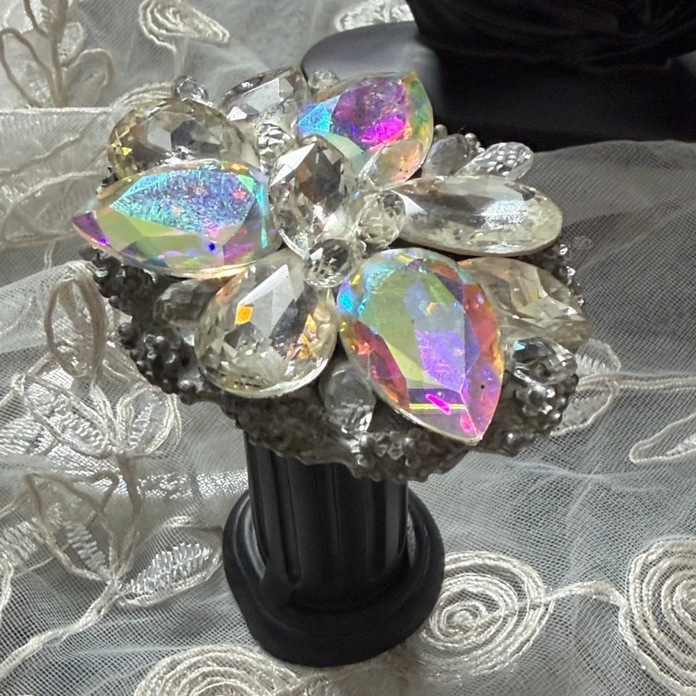 Designer Iridescent Crystal Belt Buckle by Lisa Carrier